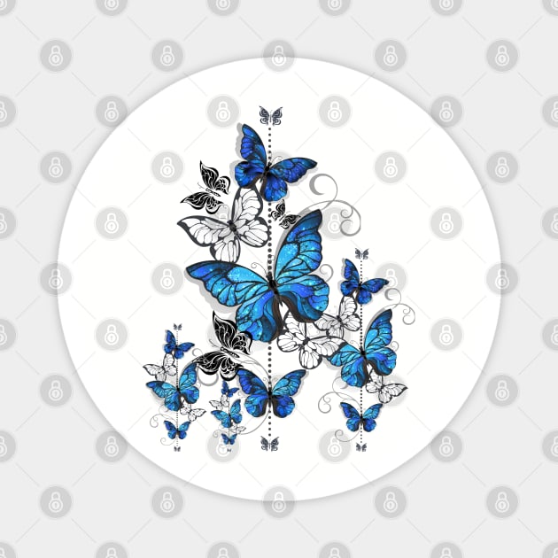 Blue Topaz Butterflies Flying Magnet by MyVictory